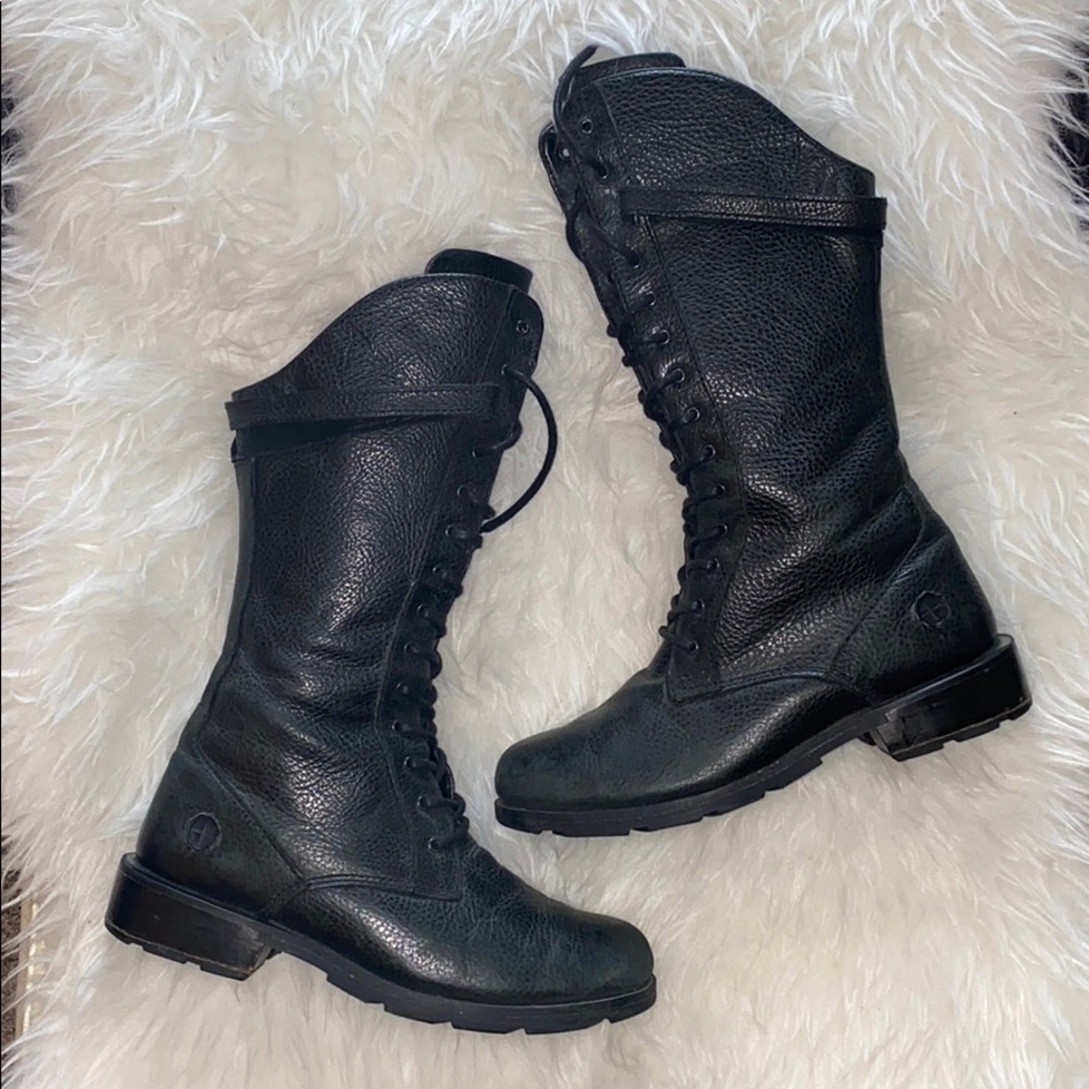 Dr. Martens Tall Black Moto Boot Leather W 6.5